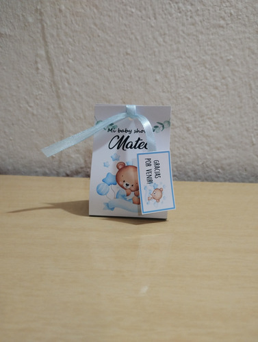 Souvenir Baby Shower Velitas X10 Osito Con Globos