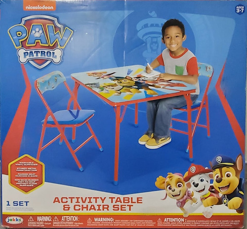 Paw Patrol Set De Mesa Y 2 Sillas Para Niños 3-7 Años *sk Color Azul