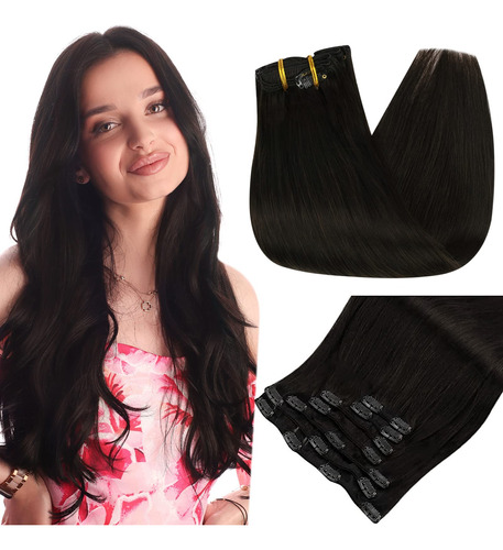 Full Shine - Extensiones De Cabello Humano Color Negro De 16