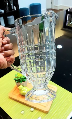 Jogo de Jarra 1,3L e Copos 300ml de Cristal Chique 7 Peças : :  Cozinha