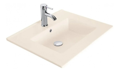 Lavamanos De Incrustar Beige Plataforma 61 X 47 Para Mueble 