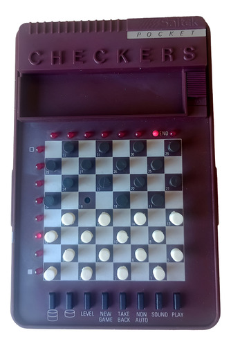 Antiguo Juego De Damas Electrónico - Saitek Pocket Checkers (Usado)