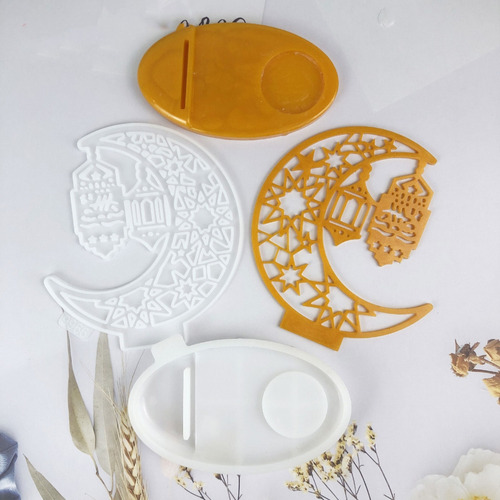 Moldes Temáticos Para Velas Con Base, Forma De Luna, Candela