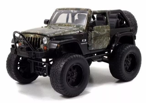 Miniatura 2007 Jeep Wrangler Realtree Com Figura Cão Camufla