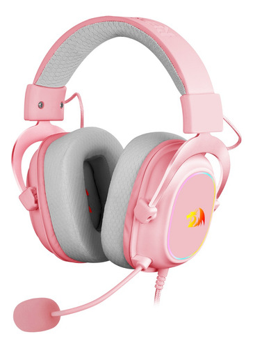Headset Gamer Redragon Zeus X Rosa Rgb Rosa
