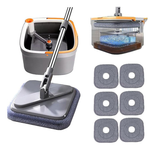 Spin Mop M16, 2024 New Self Wash Spin Mop, With Wringer