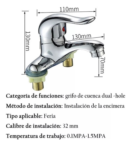 Grifo Monomando Llave 4 De Abs Para Lavabo,con Pipa De Agua