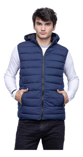 Campera Chaleco Inflado Hombre Ultra Liviano Capucha Abrigo