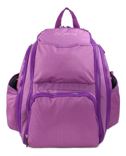 Pañalera Estilo Backpack Con Print Unisex Cloe Mom & Baby Un Color MORADO1 Diseño de la tela