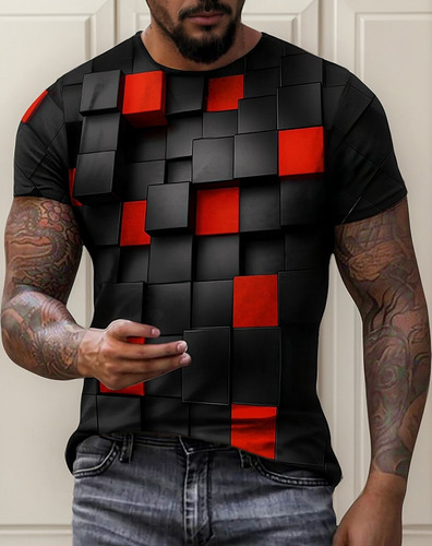 Camiseta Unisex Con Estampado 3d Blusa Diaria For Hombre O