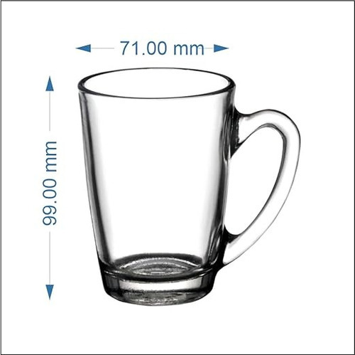 Set de tazas Cukin Norplat Capuchino 250 de vidrio con diseño capuccino 250 color blanco forma de capuchino capacidad 250mL de 6 u