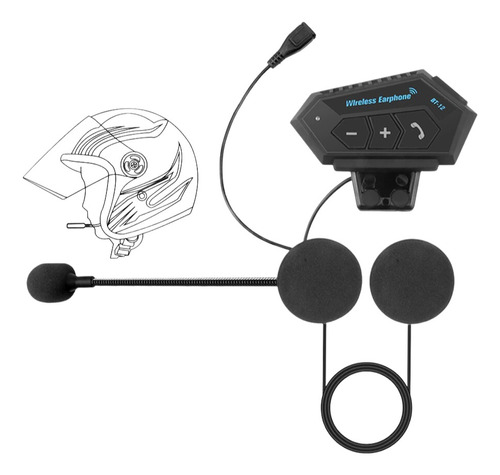 Intercomunicador Para Moto Wireless Bt-12 Ear Phone Stereo