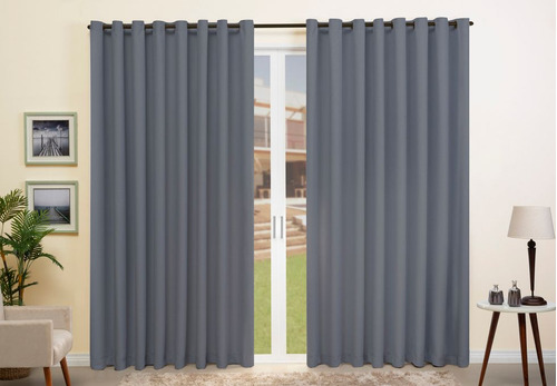 Cortina Porta Tradicional 4,7 X 3,3 Lisa Blecaute Blackout