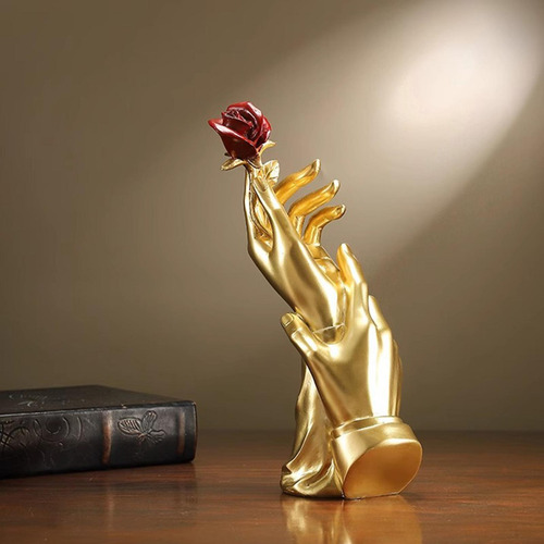 Escultura Estética De La Estatua De Rosa De La Mano