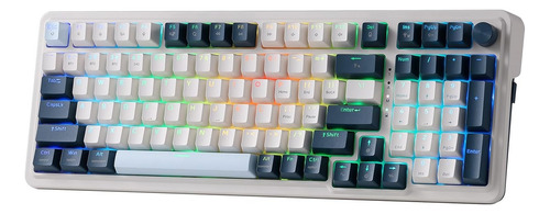 Teclado Redragon Eisa Pro K686wb 96% Wireless White/blue