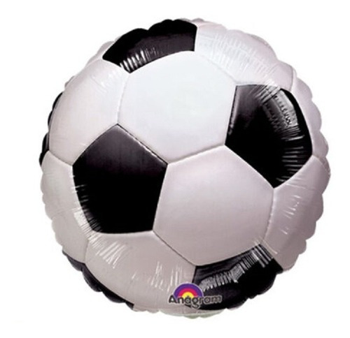 6 Globos Balon Futbol Soccer Centro Mesa Metalico 9in Fiesta