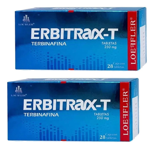 Erbitrax-t 250 Mg Caja 28 Tabletas Antimicotico / 2 Cajas