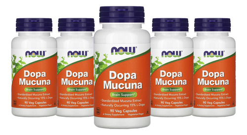 Dopa Mucuna Now Foods 90 Cápsulas Vegetarianas 5un Sabor Sem sabor