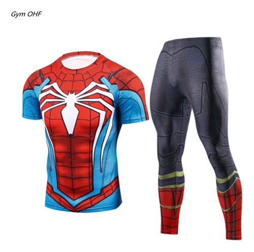 Camisas Y Pantalones Deportivos De Compresión De Spider-man