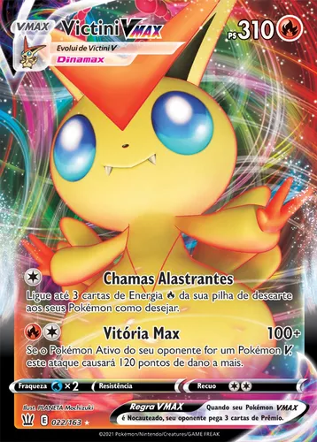 Carta Pokémon VMAX Kit com 100 unidades em Português Takara Tomy