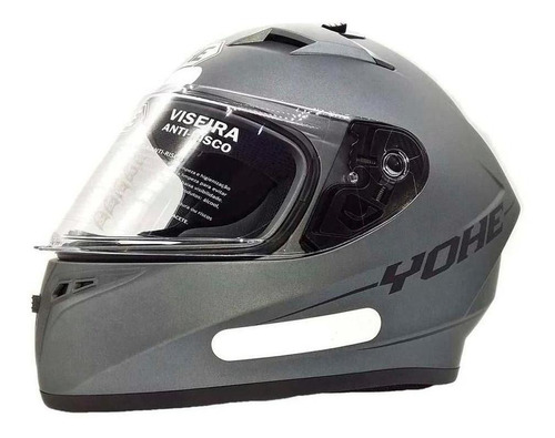 Capacete Moto Fechado Yohe Blade Titanium Cinza Fosco Tamanho do capacete 58
