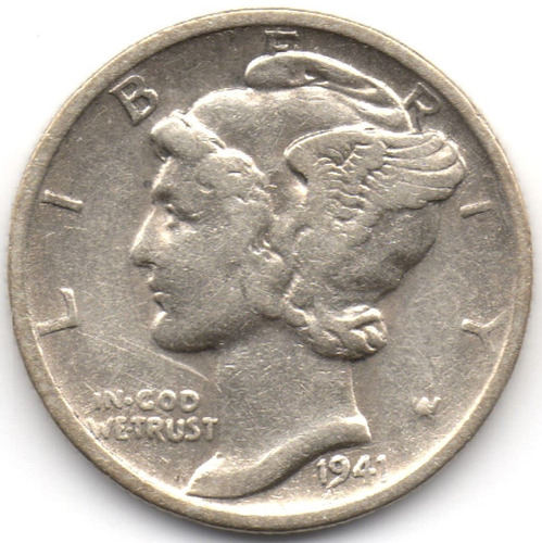 Estados Unidos 1 Dime 1941 D Plata 0,900