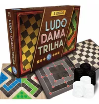 Jogo de Tabuleiro Ludo Real - Madeira - Com Estojo - Pentagol em