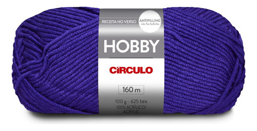 Lã Fio Hobby Círculo 100g 160m - Tricô / Crochê Antipilling Cor 0512-Azul Bic