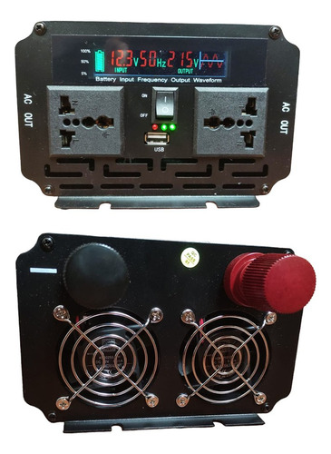 Inversor De Corriente 24v A 220v 5000w 1 Usb 2 Sockets Lcd