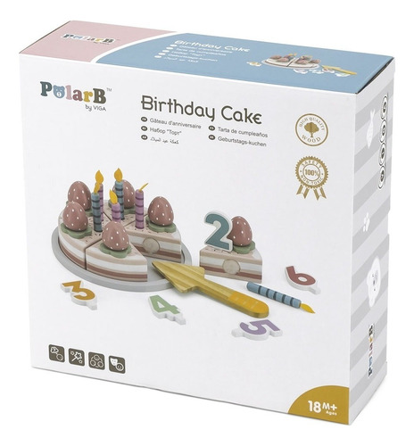 Torta De Cumpleaños - Madera - Juego Didáctico -  Polar B