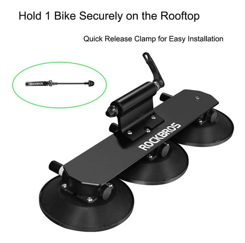 Portabicicletas Techo Coche Ventosa Aluminio 1 Bicicleta Ráp
