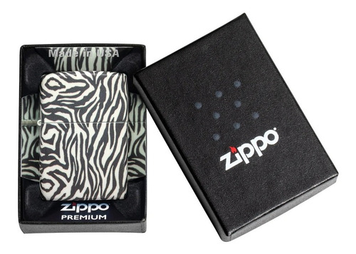 Imagen 2 de 10 de Encendedor Zippo Modelo 48223 Zebra Print Design Garantia