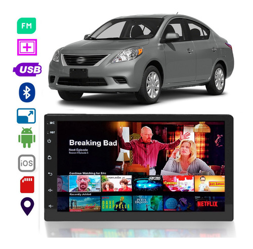 Multimidia Nissan Versa 2012 A 2014 7 Pol Bt Usb App Android