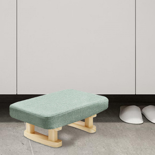 Wv Reposapiés Con Patas De Madera, Taburete Rectangular Con