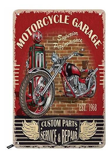 Señales - Swono Motorcycle Garage Tin Signs,cool Motor On Ga