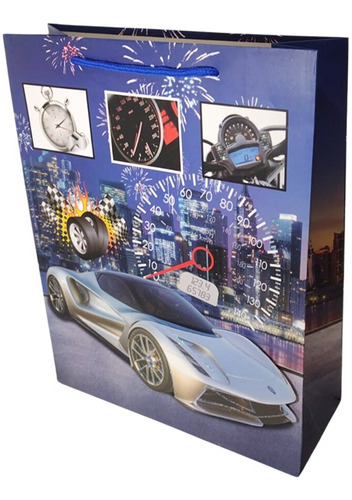 Bolsa Regalo Mediana Carro Auto Deportivo Carreras Fiestas