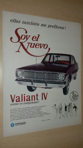 P63 Clipping Publicodad Automovil Valiant Año 1966