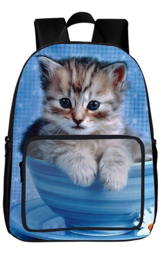 Mochila Escolar Para Niños Con Estampado 3d De Gato, Grande, Color Figure 04 Diseño De La Tela 19-inch