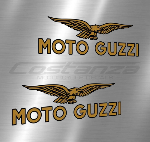 Calcos Moto Guzzi Logo Dorado Impresas Laminadas