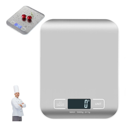 Báscula De Cocina Digital Alimentos Acero Inoxidable 5 Kg/1g