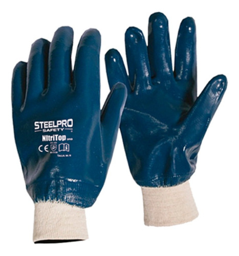 Guante Nitrilo Liso Puño Tejido Nitritop Talla L | Pack X 12