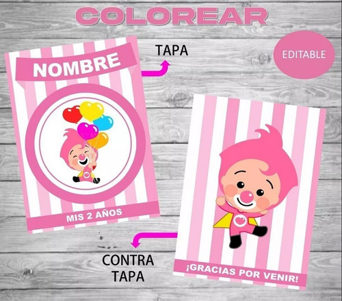 Kit Para Colorear Editable Para Imprimir De Plim Plim Rosa