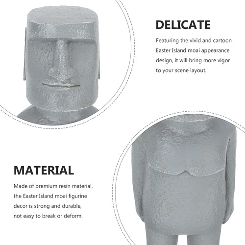 Dibujo Animado De Estatua De Piedra Con Decoración De Moai