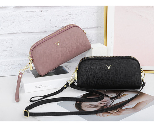 Bolso De Hombro Diagonal De Cuero Genuino Para Mujer