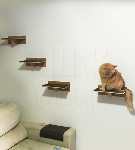 Imagem 1 de 4 de Kit 04 Prateleiras Para Gato Conforto E Decoração