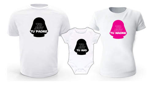 Kit 3 Playeras Familia Vader Star Wars Yo Soy Tu Padre Madre