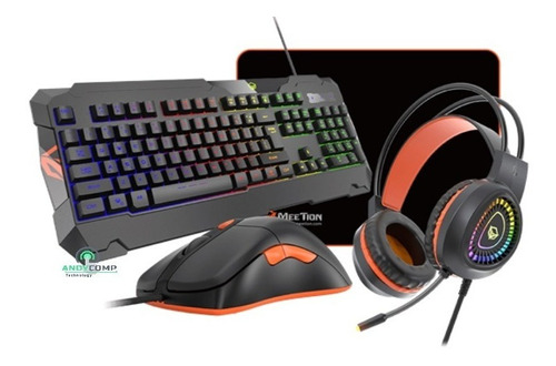 Kit Gamer 4 En 1 Teclado Mouse Audifono Pad Meetion C505