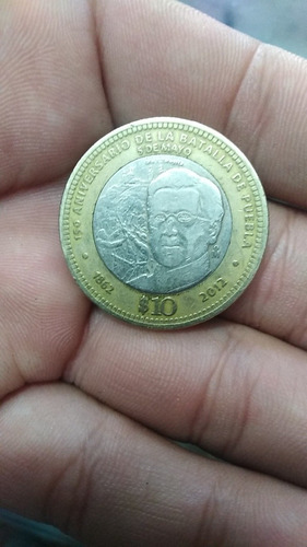 Moneda De 10 Pesos Conmemorativa A La Batalla De Puebla