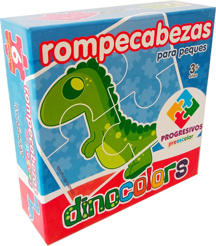 Rompecabezas Preescolar Progresivo Didáctico - Dinocolors