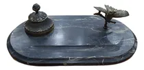 Comprar Antigua Escribanía Tintero Mármol Y Bronce